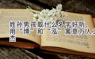 姓孙男孩取什么名字好听,用“博”和“泓” 寓意万人之杰