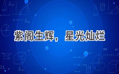 紫阁生辉,星光灿烂