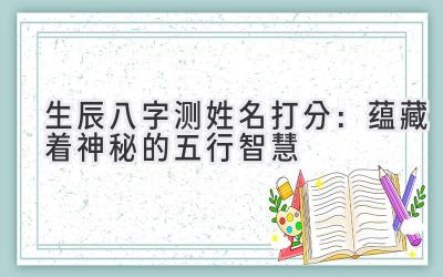  生辰八字测姓名打分：蕴藏着神秘的五行智慧 