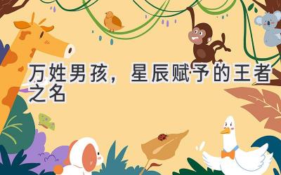 万姓男孩,星辰赋予的王者之名