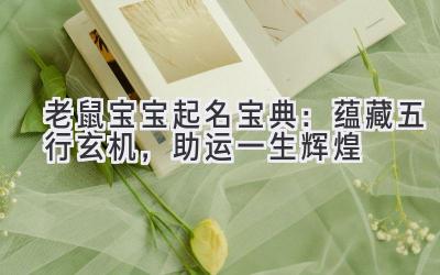 老鼠宝宝起名宝典:蕴藏五行玄机,助运一生辉煌