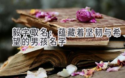 毅字取名:蕴藏着坚韧与希望的男孩名字
