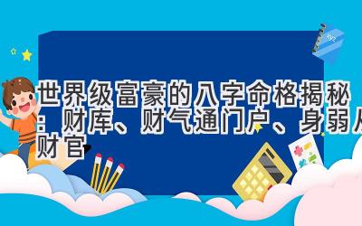 世界级富豪的八字命格揭秘:财库、财气通门户、身弱从财官