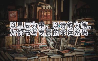 以星辰为墨,以诗韵为笔,为你书写专属的命运密码