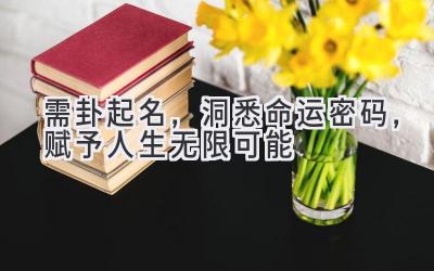 需卦起名,洞悉命运密码,赋予人生无限可能
