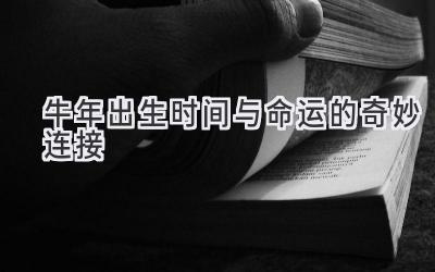 牛年出生时间与命运的奇妙连接