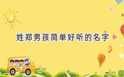 姓郑男孩简单好听的名字