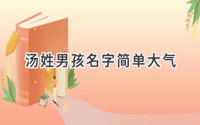 汤姓男孩名字简单大气