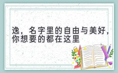  逸，名字里的自由与美好，你想要的都在这里 