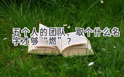 五个人的团队,取个什么名字才够“燃”?