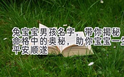  兔宝宝男孩名字，带你揭秘命格中的奥秘，助你宝宝一生平安顺遂 