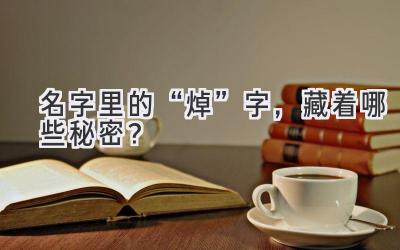   名字里的“焯”字，藏着哪些秘密？  