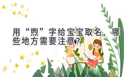 用“煦”字给宝宝取名,哪些地方需要注意?
