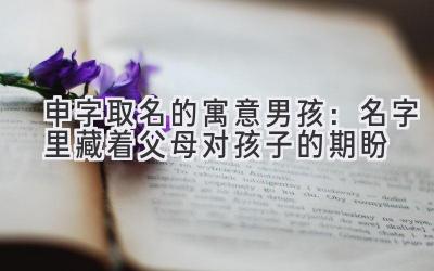 申字取名的寓意男孩：名字里藏着父母对孩子的期盼 