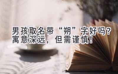 男孩取名带“朔”字好吗?寓意深远,但需谨慎!