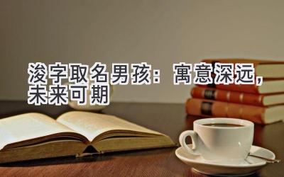 浚字取名男孩:寓意深远,未来可期