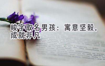 峻字取名男孩:寓意坚毅,成就非凡