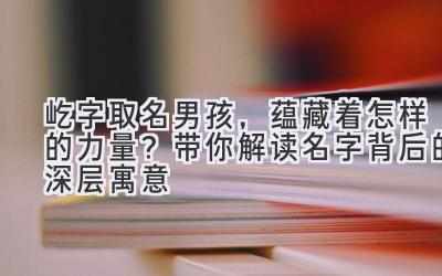  屹字取名男孩，蕴藏着怎样的力量？带你解读名字背后的深层寓意 
