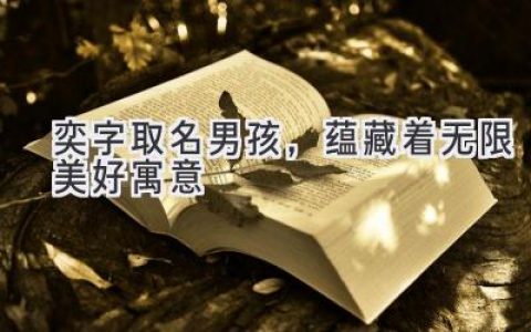 奕字取名男孩，蕴藏着无限美好寓意