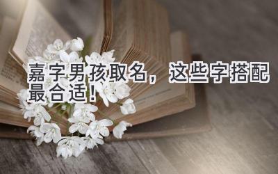 嘉字男孩取名,这些字搭配最合适!