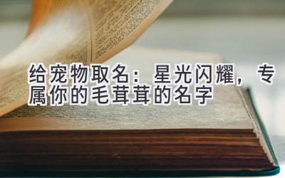 给宠物取名：星光闪耀，专属你的毛茸茸的名字