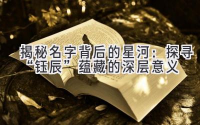 揭秘名字背后的星河:探寻“钰辰”蕴藏的深层意义
