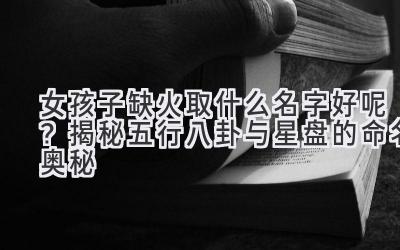  女孩子缺火取什么名字好呢？揭秘五行八卦与星盘的命名奥秘 