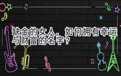 缺金的女人,如何拥有幸运与财富的名字?