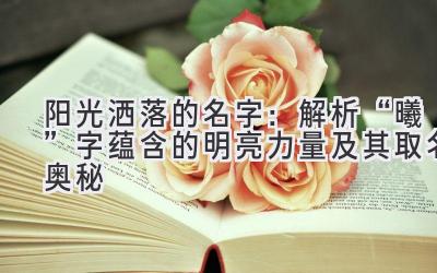 阳光洒落的名字:解析“曦”字蕴含的明亮力量及其取名奥秘