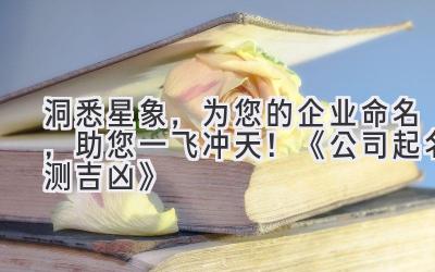 洞悉星象,为您的企业命名,助您一飞冲天!《公司起名测吉凶》