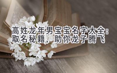  高姓龙年男宝宝名字大全：取名秘籍，助你龙子腾飞 