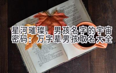 星河璀璨,男孩名字的宇宙密码:万字辈男孩取名大全