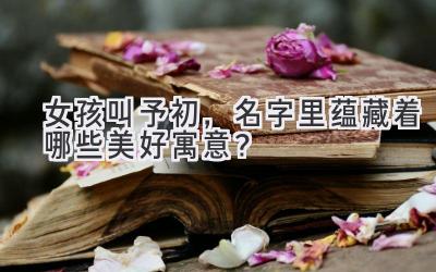 女孩叫予初,名字里蕴藏着哪些美好寓意?