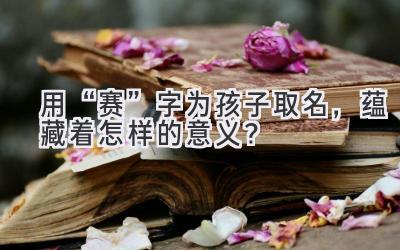用“赛”字为孩子取名,蕴藏着怎样的意义?