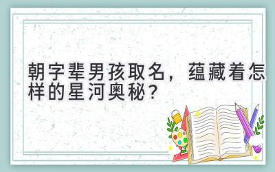  朝字辈男孩取名，蕴藏着怎样的星河奥秘？ 