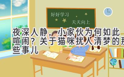   夜深人静，小家伙为何如此喧闹？关于猫咪扰人清梦的那些事儿 