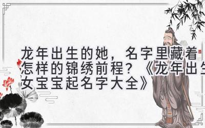  龙年出生的她，名字里藏着怎样的锦绣前程？《龙年出生女宝宝起名字大全》 