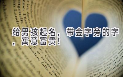 给男孩起名,带金字旁的字,寓意富贵!