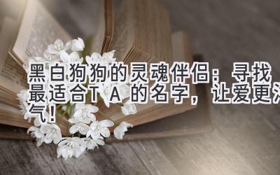黑白狗狗的灵魂伴侣:寻找最适合TA的名字,让爱更洋气!