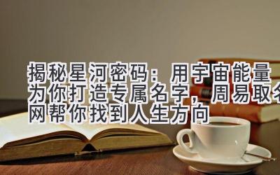 揭秘星河密码:用宇宙能量为你打造专属名字,周易取名网帮你找到人生方向
