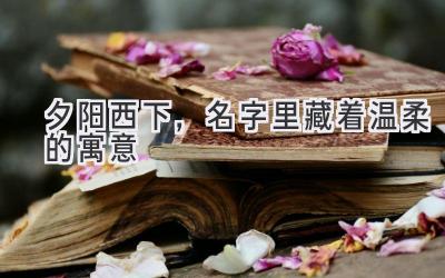  夕阳西下，名字里藏着温柔的寓意 
