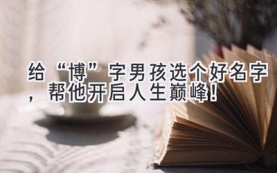 给“博”字男孩选个好名字,帮他开启人生巅峰!