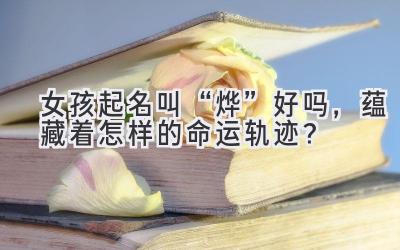  女孩起名叫“烨”好吗，蕴藏着怎样的命运轨迹？ 