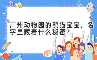  广州动物园的熊猫宝宝，名字里藏着什么秘密？ 