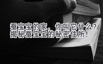 蚕宝宝的家,你叫它什么?揭秘蚕宝宝的秘密住所!