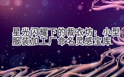 星光闪耀下的裁衣坊:小型服装加工厂命名灵感宝库