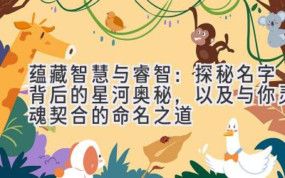 蕴藏智慧与睿智:探秘名字背后的星河奥秘,以及与你灵魂契合的命名之道
