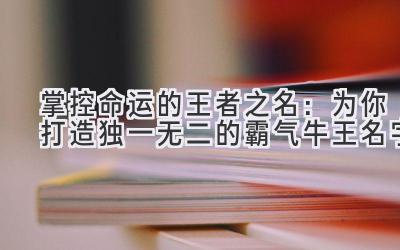掌控命运的王者之名:为你打造独一无二的霸气牛王名字