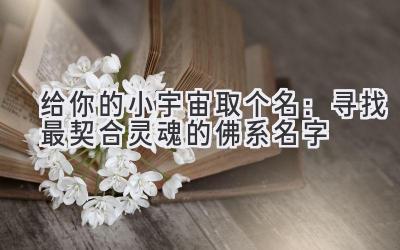   给你的小宇宙取个名：寻找最契合灵魂的佛系名字 
