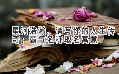 星河浩瀚,谱写你的人生传奇:霸气名称取名寓意